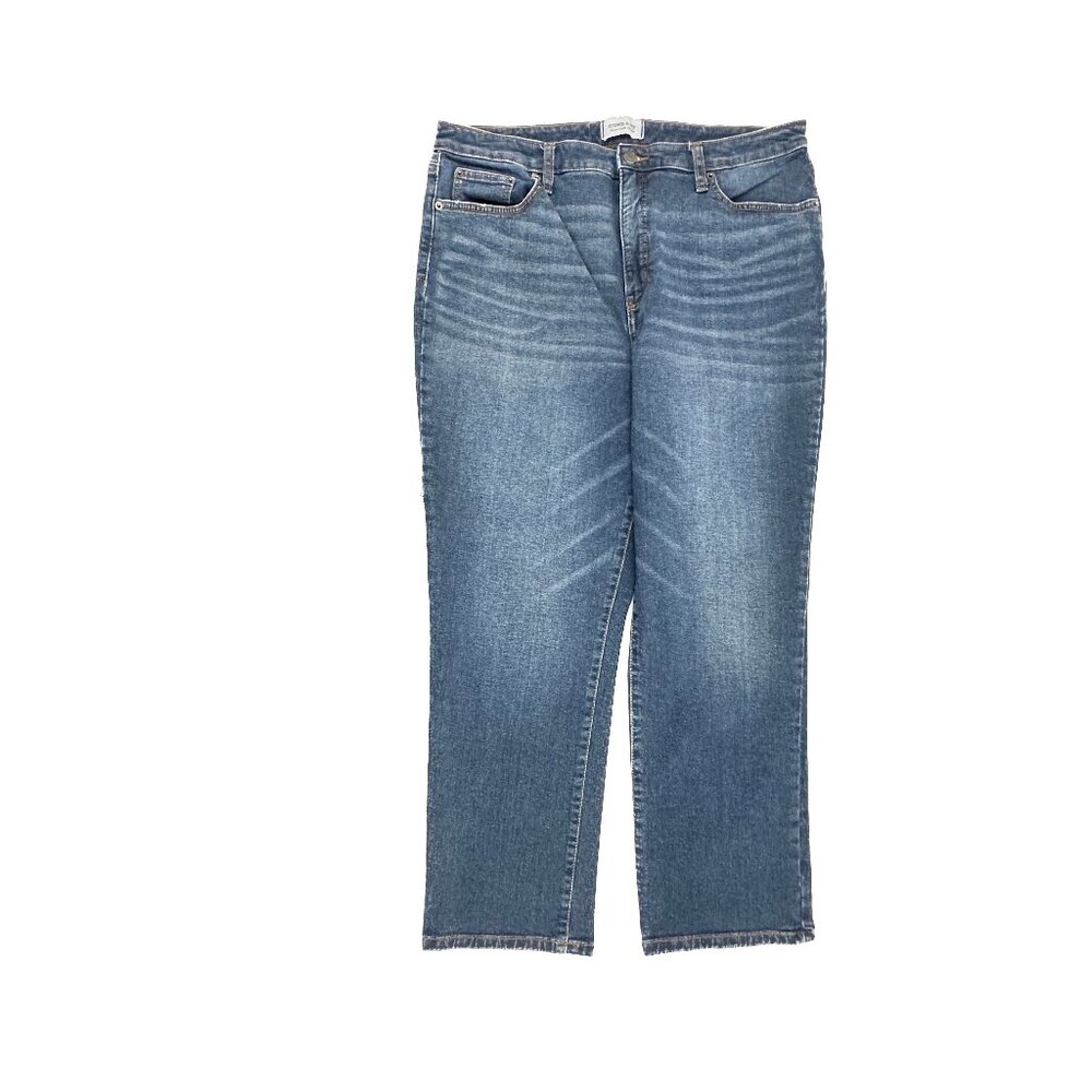 Crown & Ivy High Rise Vintage Straight Women's size 16 Dark Wash Blue Denim Jean